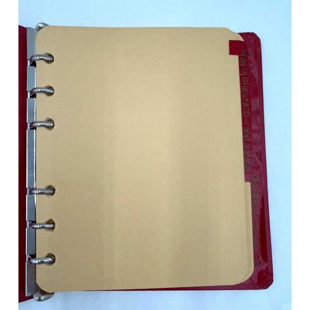 Vintage Address Book Binder Red/Gold Embossed Lion Crest on Front Unused